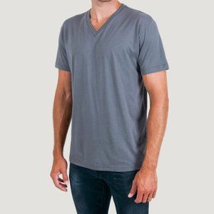 FRESH CLEAN TEES MEN'S SHORT SLEEVE V NECK TEE SHIRT COLOR: SLATE